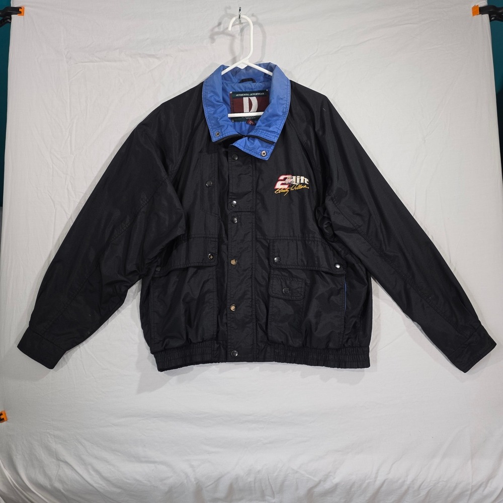 Dunbrooke Rusty Wallace Miller Lite Racing Jacket Large Black Nylon Vintage 90s